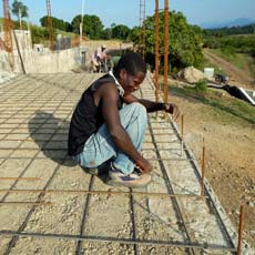 Laying Rebar on Pad