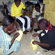 Woman making Handwashing Taps