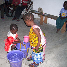 Orphans Learning Hand Washing