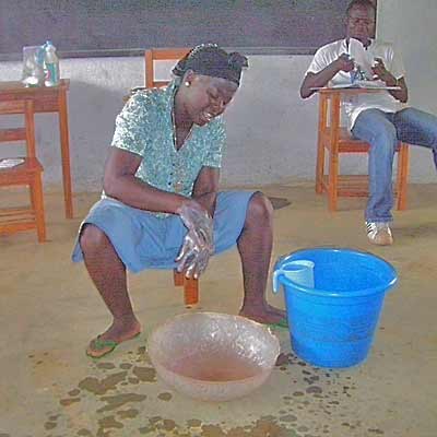 Practicing Washing Hands