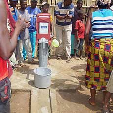 New hand pump and water source