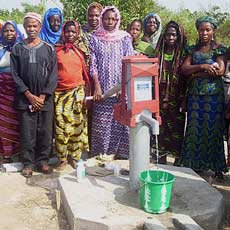 New hand pump and water source