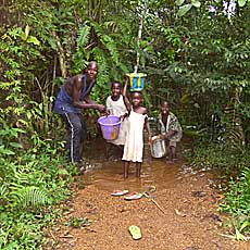 Children Drawing Water from Old Source