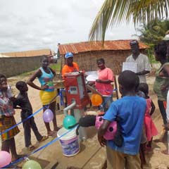 Community celebration of new well