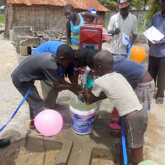Children using new well