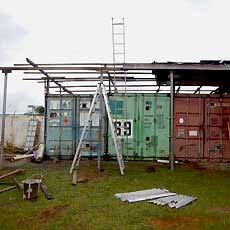 Building Last Segment of Roof extending over Drill Trucks