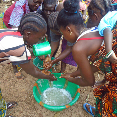 Hand washing during workshop