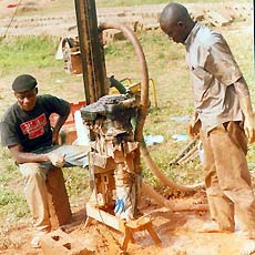 drilling new borehole