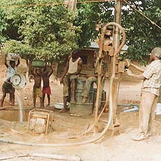 Children helping Drill Crew