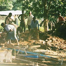 Setting up Drill rig