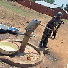 Drawing Water from New Well